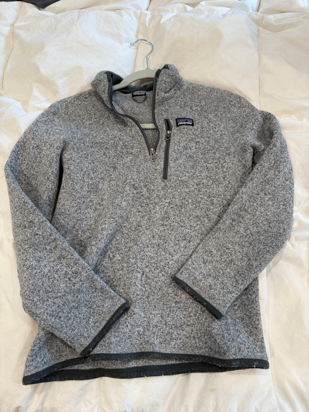 Patagonia Light Gray girls Quarter-Zip Fleece Pullover